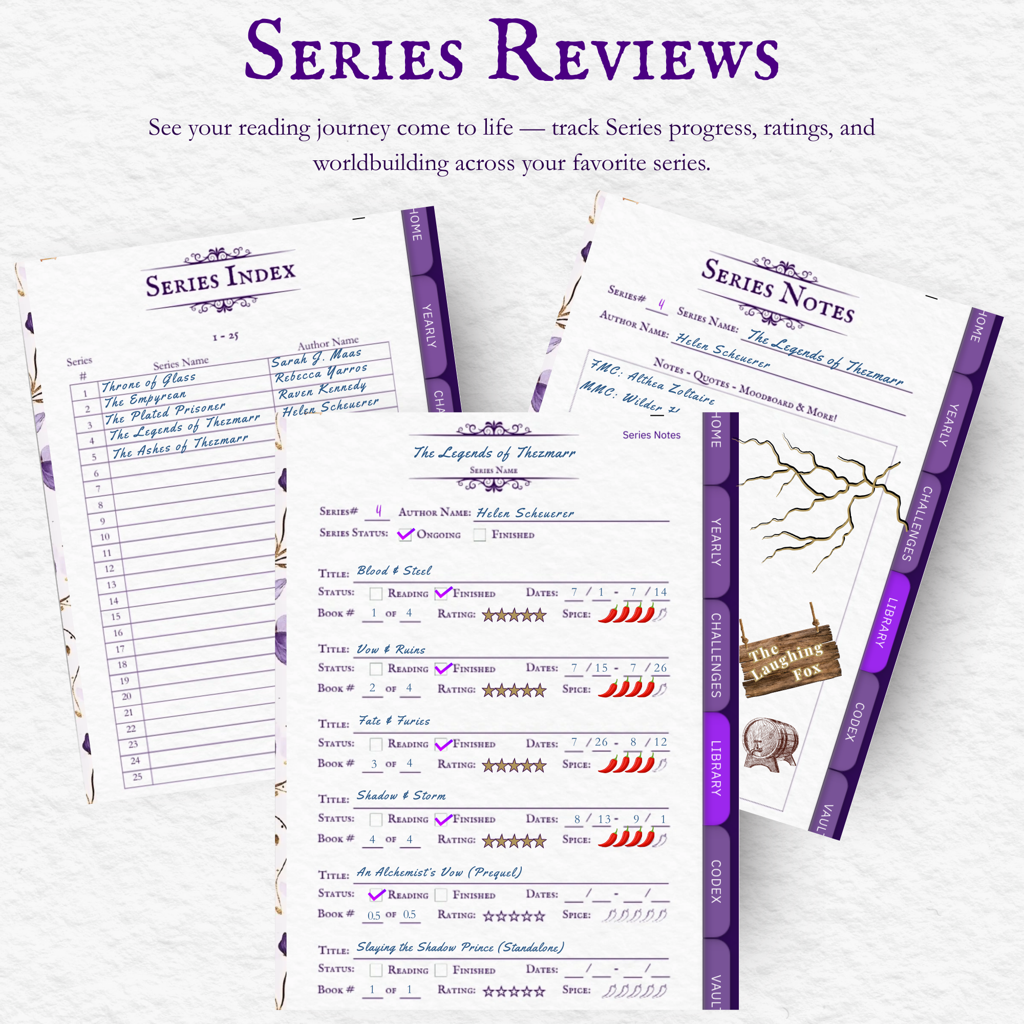 The Romantasy Codex: Yearly Digital Reading Journal