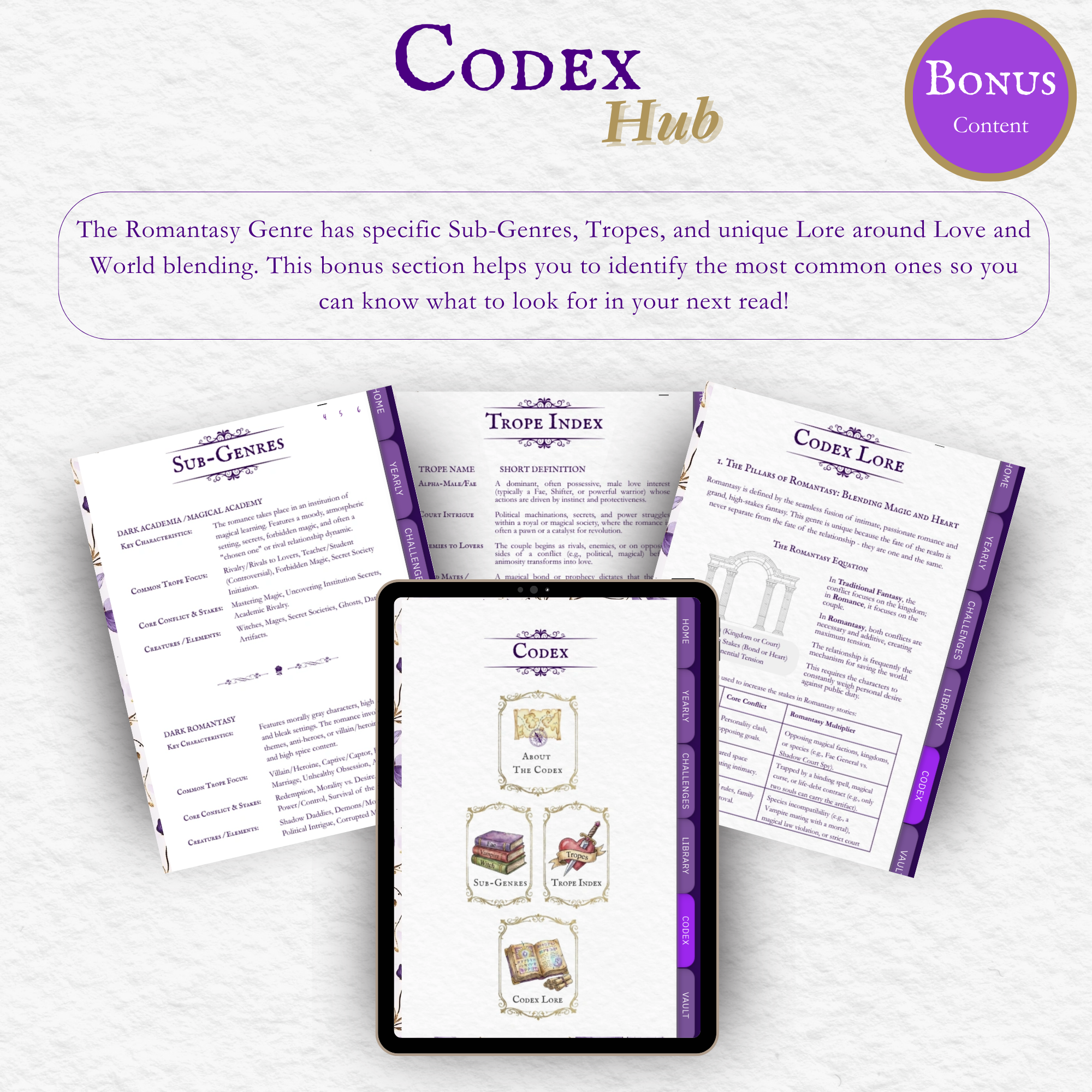 The Romantasy Codex: Yearly Digital Reading Journal