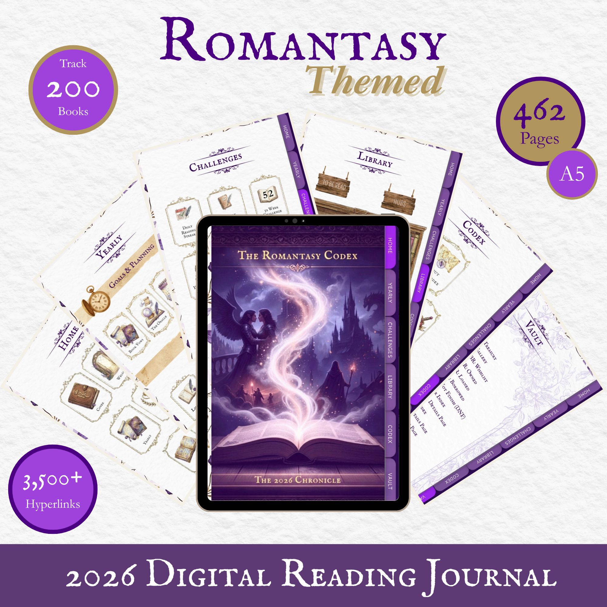 The Romantasy Codex: Yearly Digital Reading Journal